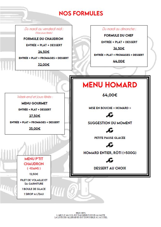 Le Chaudron - Menu Image 1